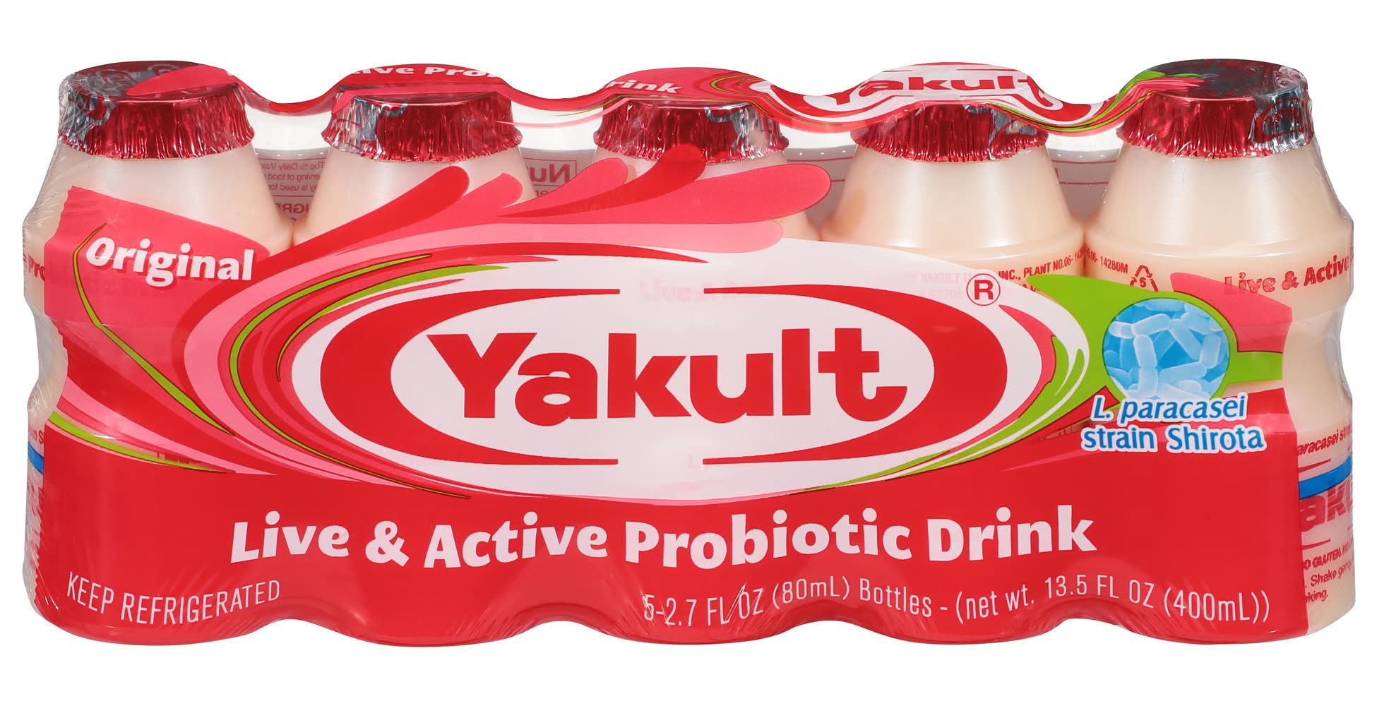 Yakult Original Live & Active Probiotic Yogurt Drink (5 x 2.7 fl oz)