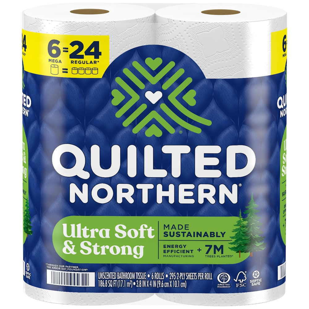 Quilted Northern Ultra Soft & Strong 2 Ply Mega Rolls Unscented Bathroom Tissues (6 ct)