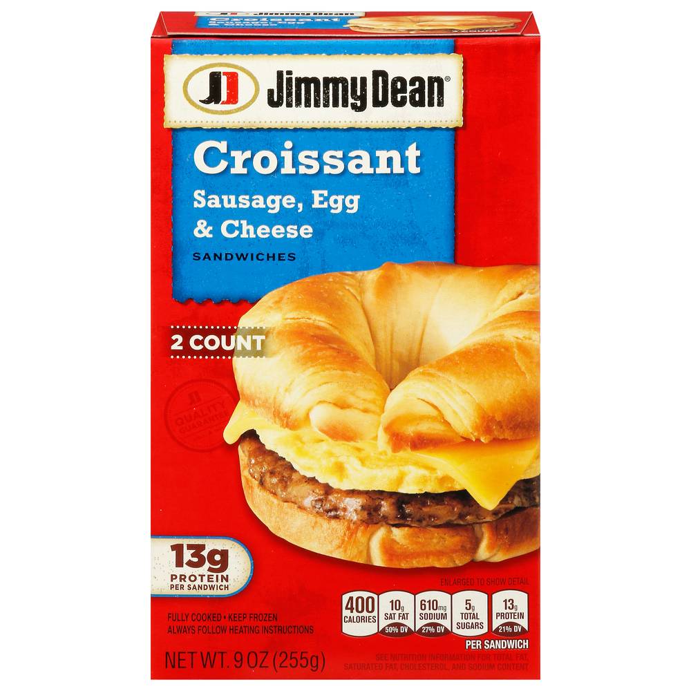 Jimmy Dean Croissant Sausage Egg & Cheese Sandwiches (2 ct)
