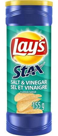 Lay's Stax Salt & Vinegar Chips (155 g)
