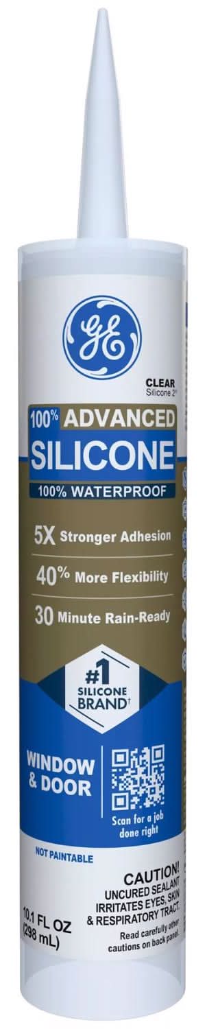 Ge Advanced Clear Silicone 2 Window And Door Caulk Sealant 10.1 Oz
