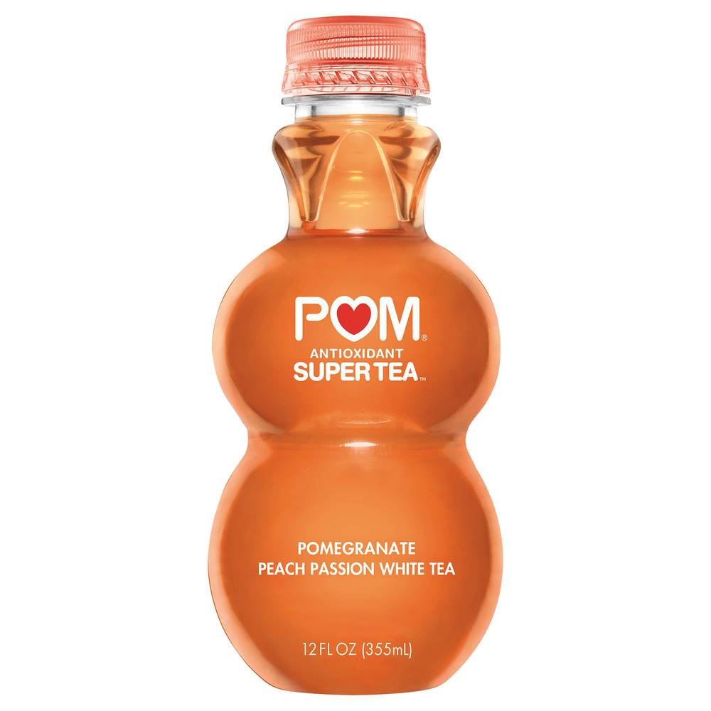 POM Egranate Super Tea, Peach Passion White (12 fl oz)