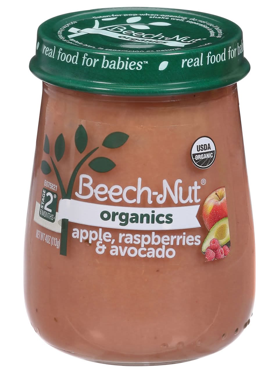 Beech-Nut Organics Apple, Raspberries & Avocado, Stage 2 (6 Months+)