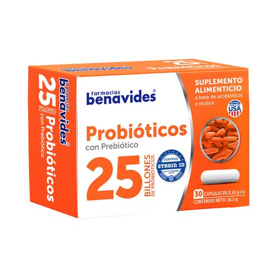 Farmacias Benavides Suplemento alimenticio probióticos cápsulas (30 un)