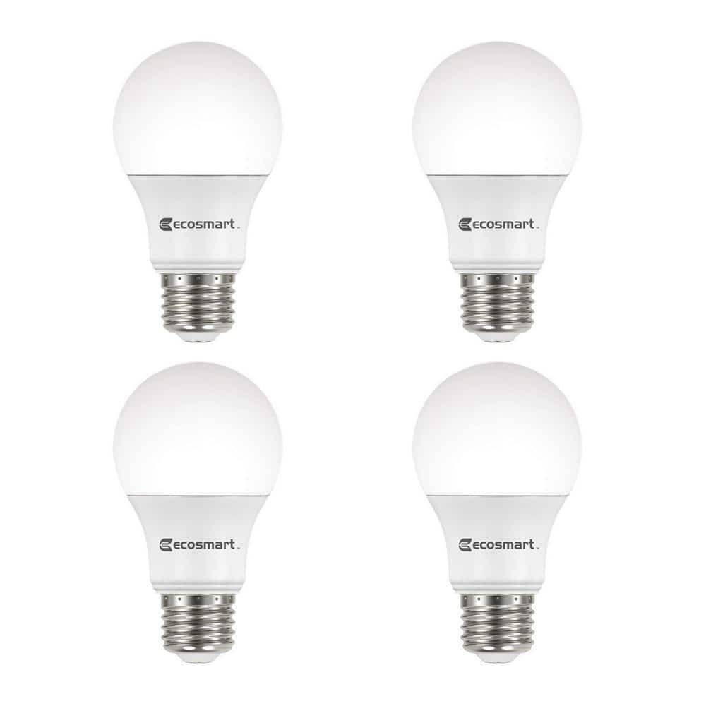 EcoSMART 40-Watt Equivalent A19 Dimmable Led Soft White Bulb (4 ct)