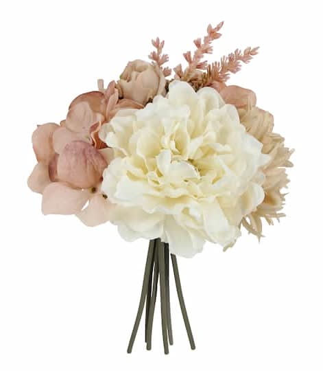 11" Pink Peony & Cream Rose Mix Bouquet By Ashland