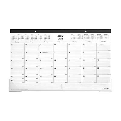 2023-2024 Staples 18 x 11 Academic MonthlyDesk Pad Calendar, Black  (ST17004-23)