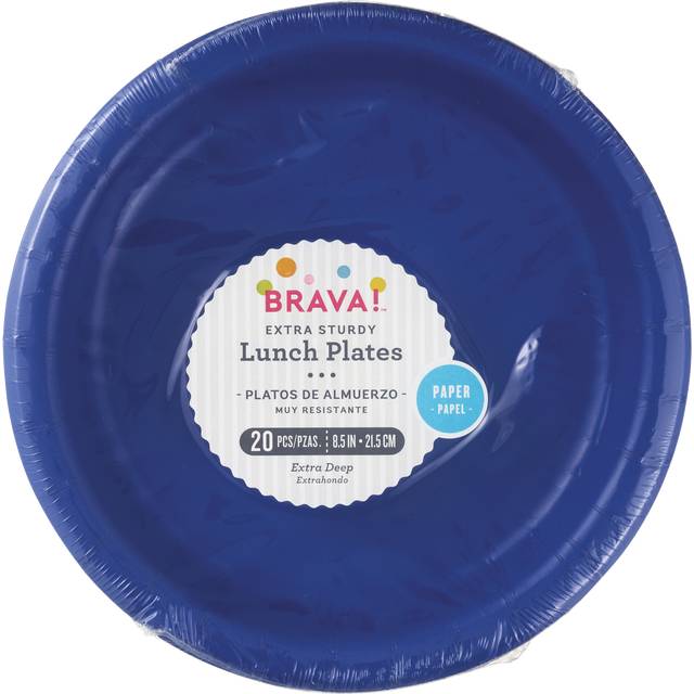 Party City Extra Sturdy Paper Lunch Plates, 8.5 Inches, Royal-Blue (20 ct)