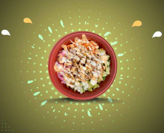Poké salmon cuit