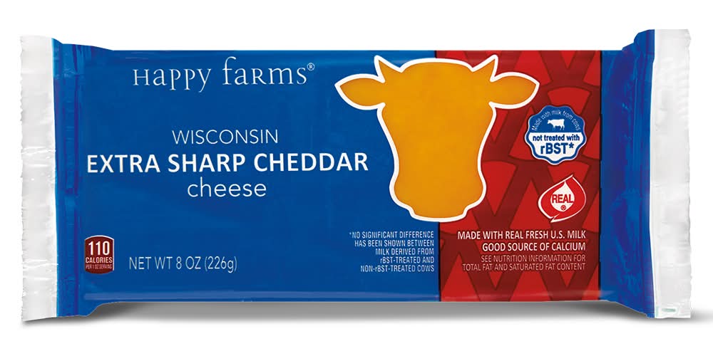 Happy Farms Wisconsin Extra Sharp Cheddar Cheese (8 oz)