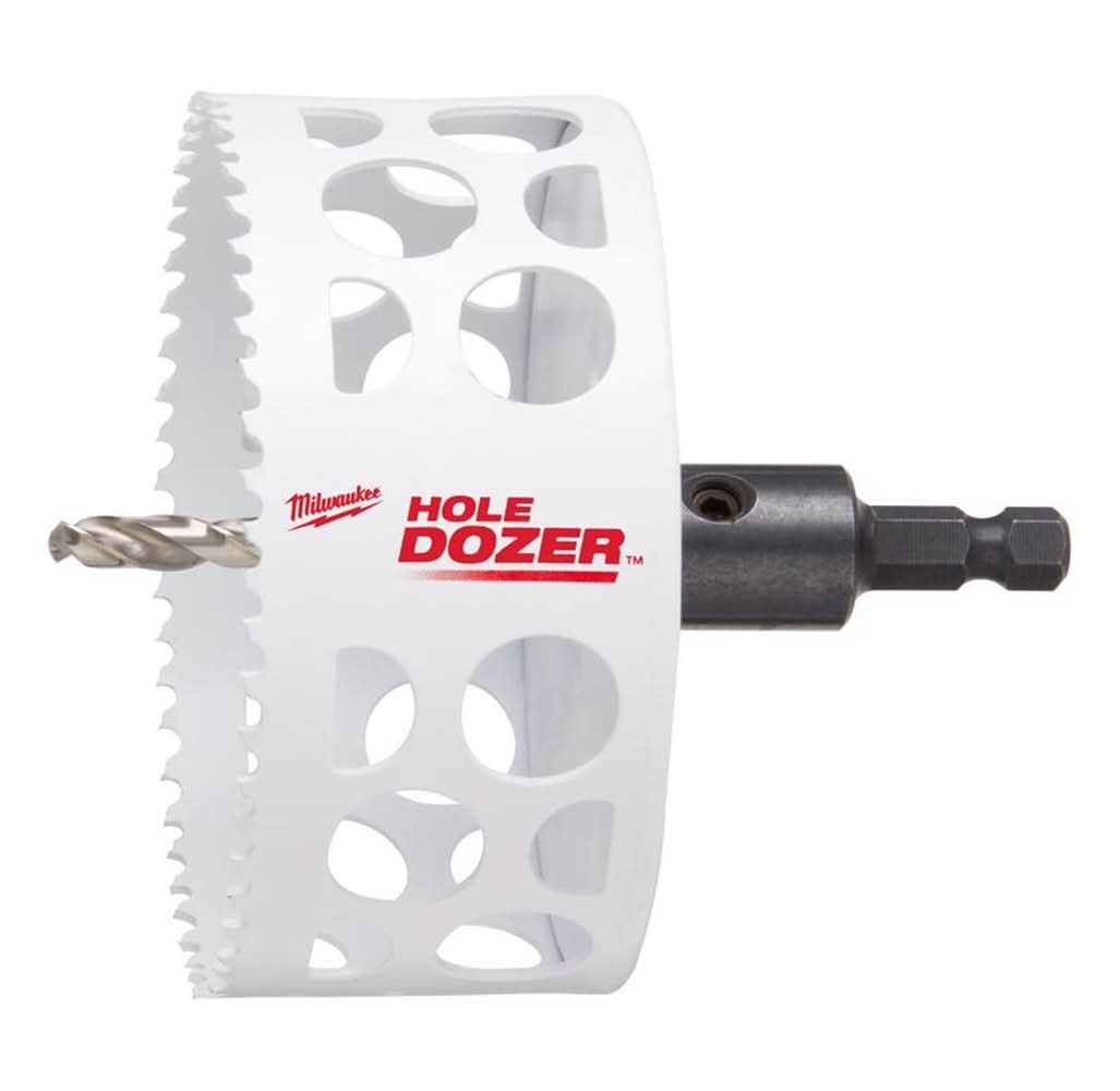 Milwaukee Hole Dozer 4 In. Bi-Metal 2 In. L X 3/8 In. D Hole Saw With Arbor And Pilot Bit Arbor Incl