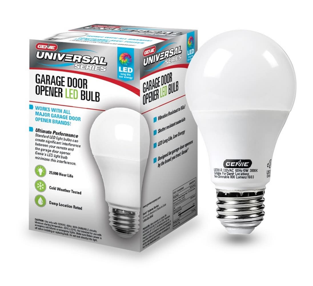 Genie Title 20 Approved A19 E26 (Medium) Led Garage Bulb Warm White 60 Watt Equivalence 1 Pk