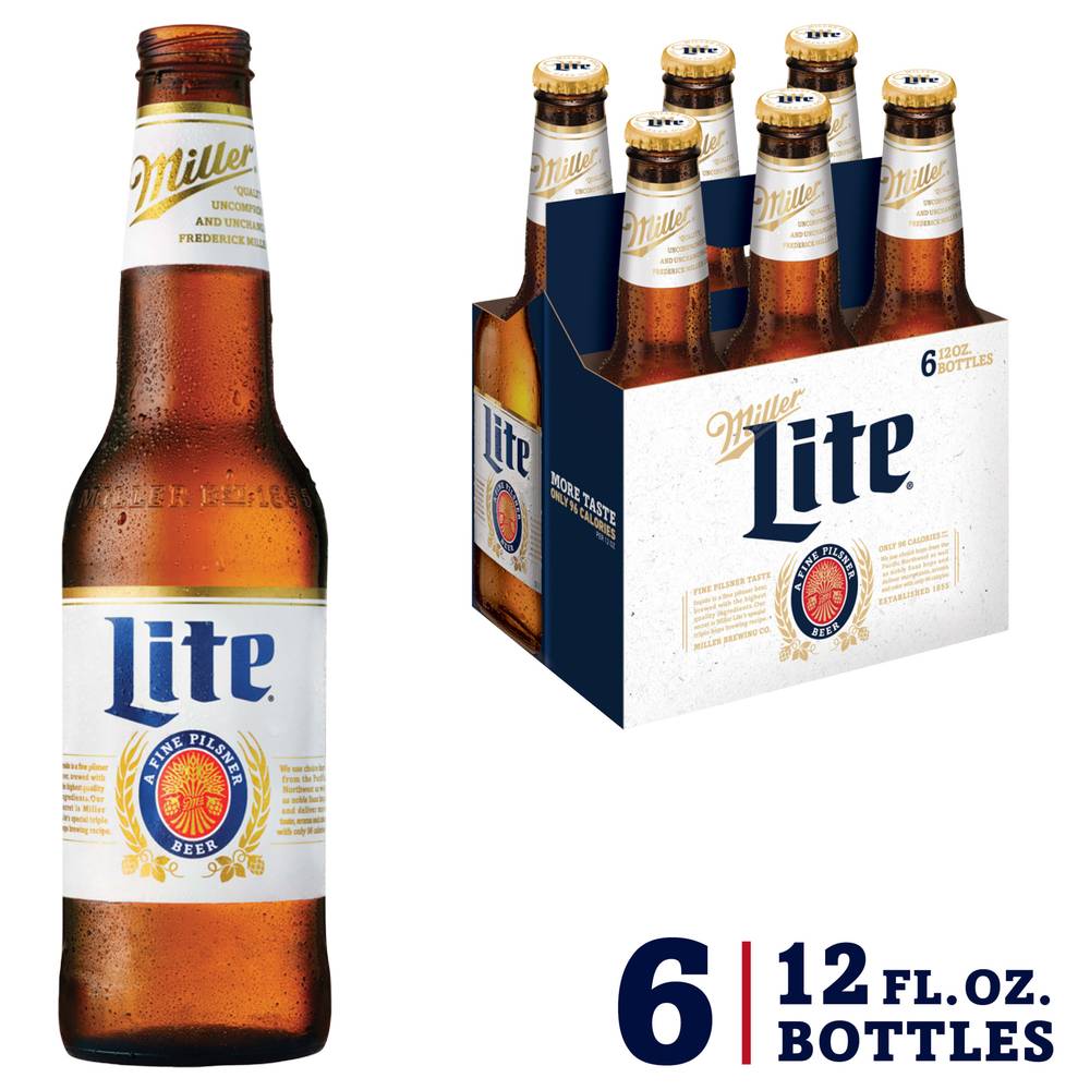 Miller Lite a Fine Pilsner Beer (6 pack, 12 oz)