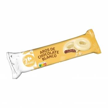 Aros de chocolate blanco Carrefour Classic 150 g.