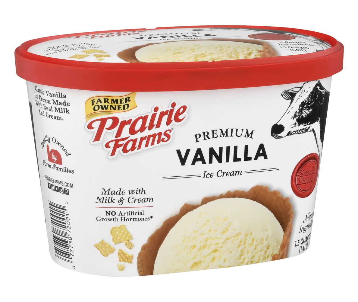Prairie Farms Premium Ice Cream, Vanilla (1.5 qt)