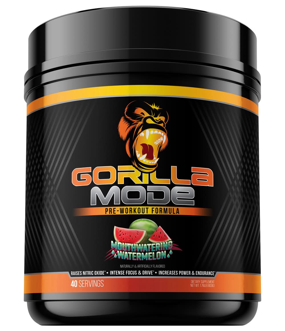 Gorilla Mode Mouthwatering Watermelon Pre-Workout Formula (1.76 lbs)