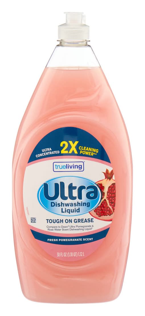 True Living Ultra Dishwashing Liquid, Fresh Pomegranate (38 fl oz)