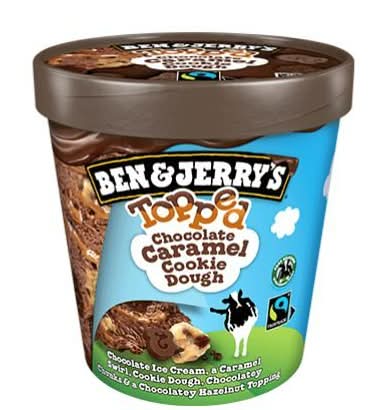 Ben & Jerry's Topped Cookie Dough Ice Cream, Chocolate-Caramel (15.2 oz)