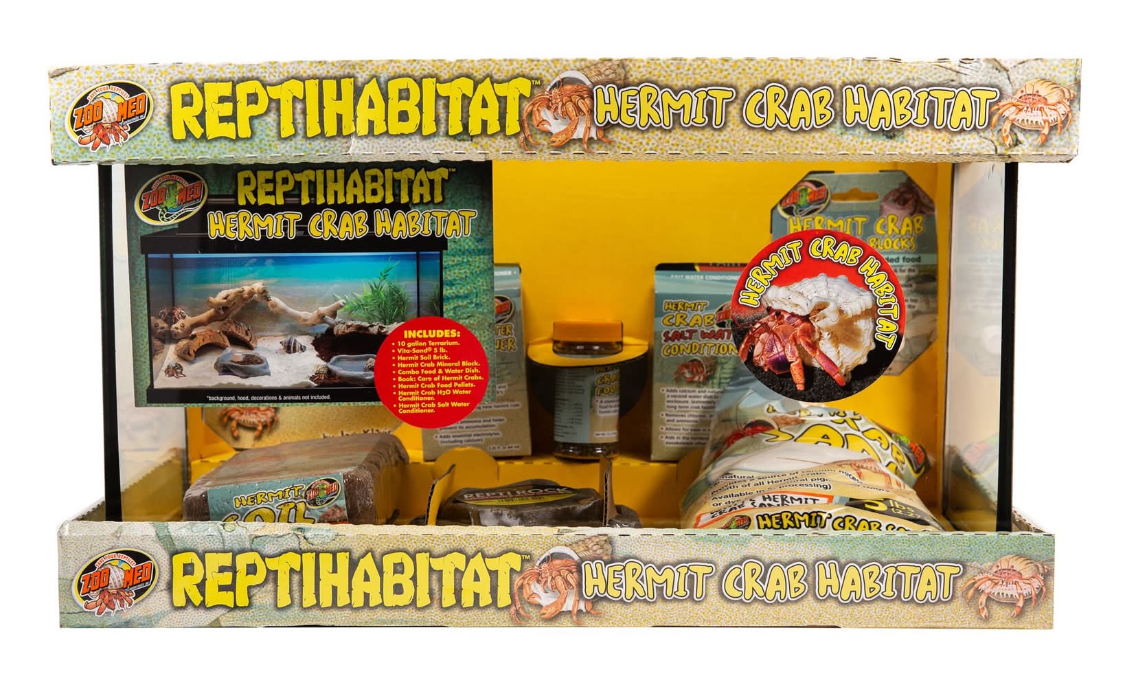 Zoo Med ReptiHabitat Hermit Crab Terrarium Kit (Size: 11.5\"L X 21.5\" W X 12\"H)