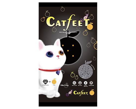 【Catfeet】黑鑽貓砂 活性碳+果香10lb#20628765