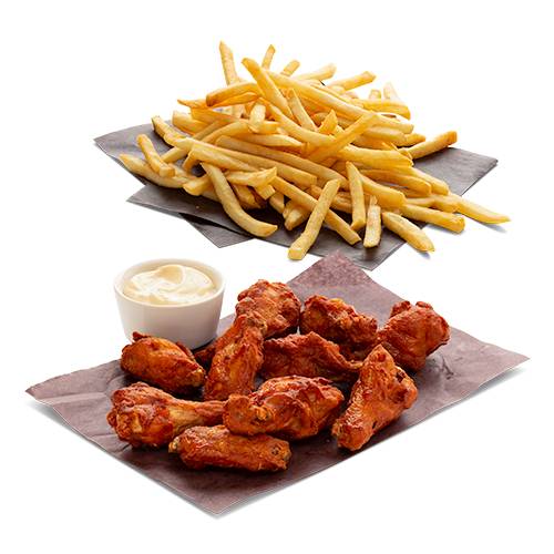 Chicken Wings (10 Wings) + Dipping Sauce + Single Fries