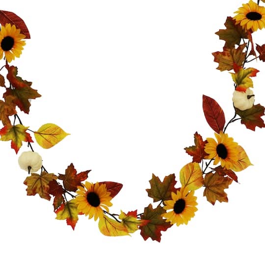 Ashland Sunflower Garland, 6 ft, Yellow