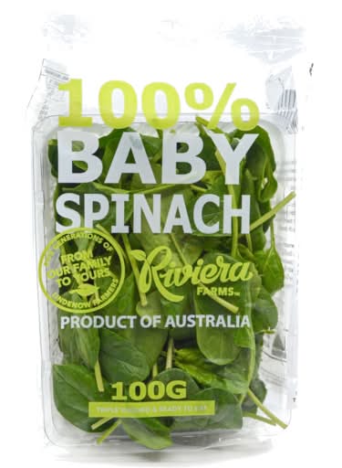 Riviera Farms 100% Baby Spinach (100g)