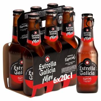 Cerveza Estrella Galicia especial pack 6 botellas 20 cl.
