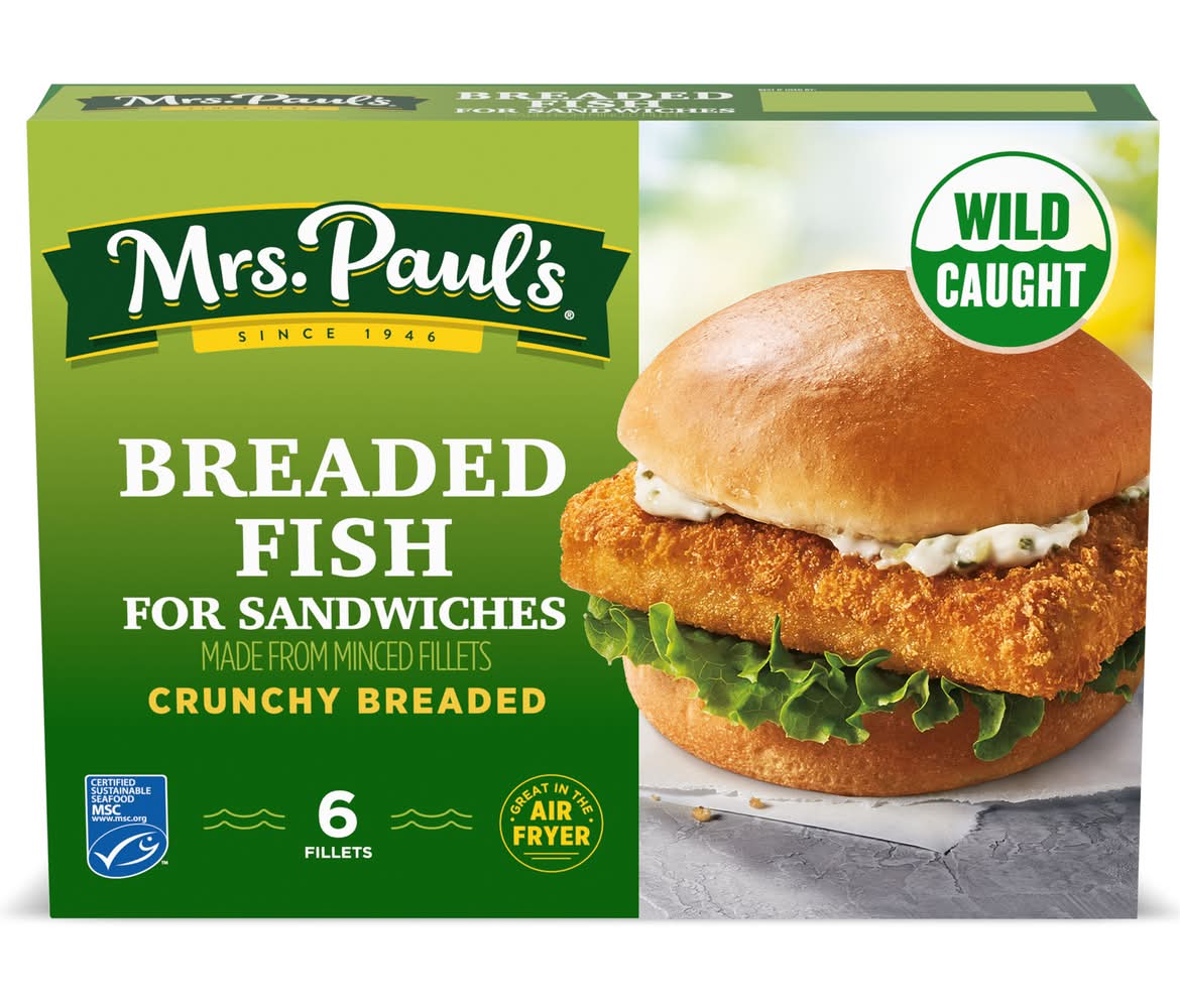 Mrs. Paul's Original Crunchy Breaded Fish Sandwich Fillets (18 oz, 6 ct)