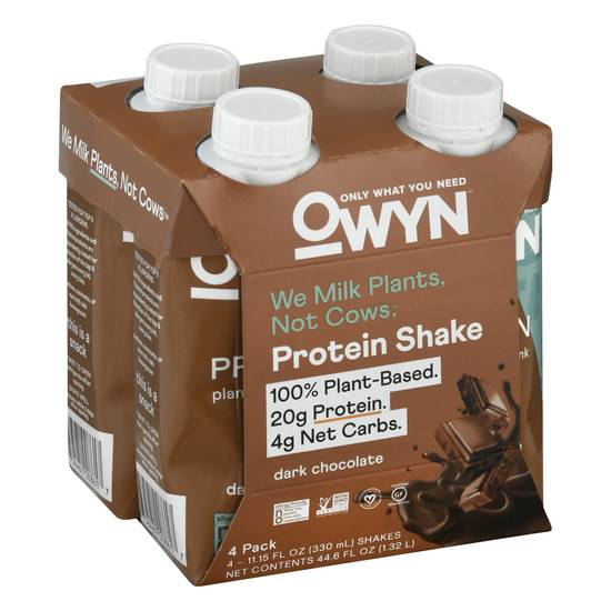 Owyn 100% Plant-Based Dark Chocolate Protein Shake (4 ct , 11.15 fl oz )