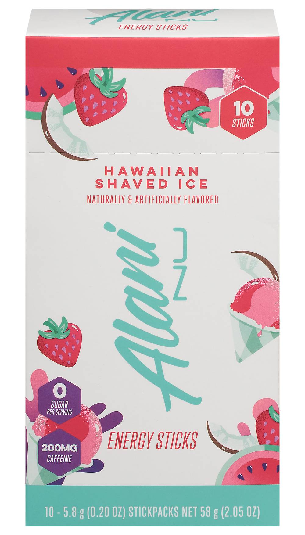 Alani Nu Energy Drink Mix Sticks, Hawaiian Shaved Ice (2.04 oz, 10 ct)