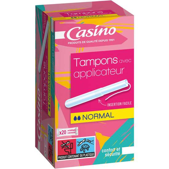 CASINO - Tampons hygiéniques  - avec applicateur - Normal - x20