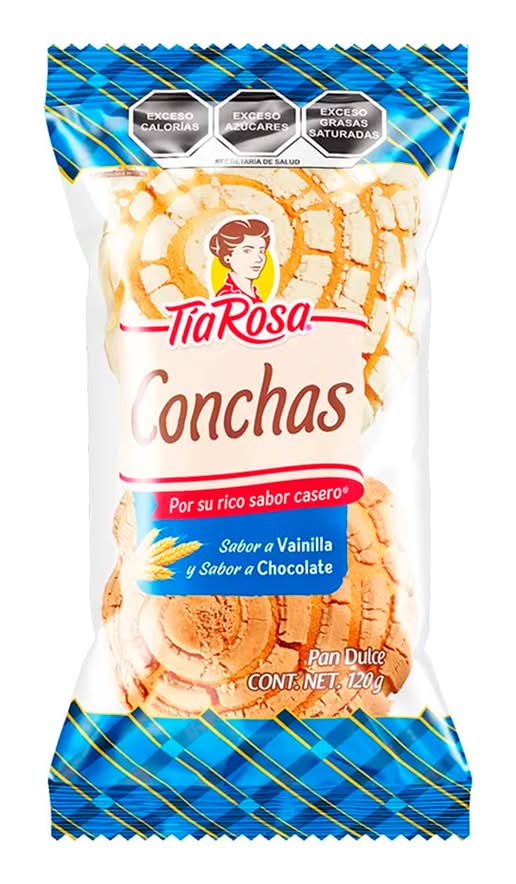 Tía Rosa · Pan dulce conchas, chocolate-vainilla (2 un)