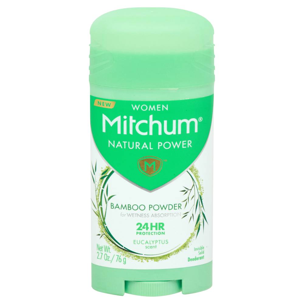 Mitchum Natural Power Invisible Solid Women Eucalyptus Scent Deodorant (2.7 oz)