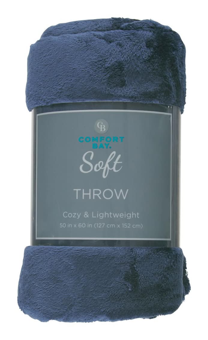 Comfort Bay Cozy & Lightweight Soft Throw 50 In X 60 In Assorted