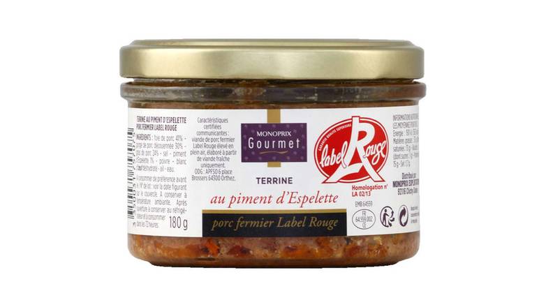 Monoprix Gourmet Terrine au piment d'Espelette Label Rouge Le bocal de 180 g