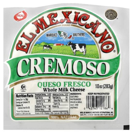 El Mexicano Cremoso Queso Fresco Whole Milk Cheese