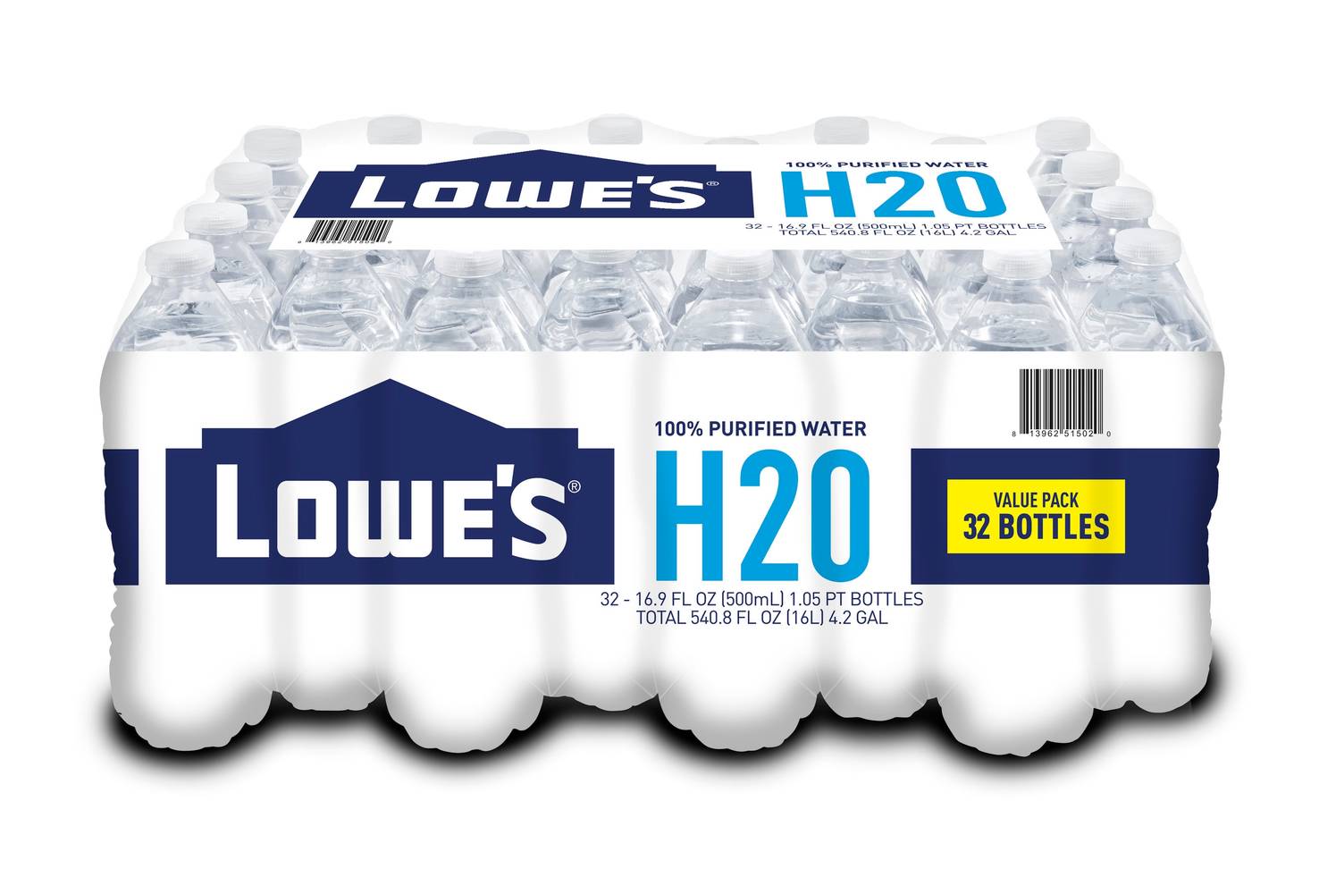 Lowe's 32-Pack 16.9-fl oz Purified Bottled Water | LHC05L32PDRPBN