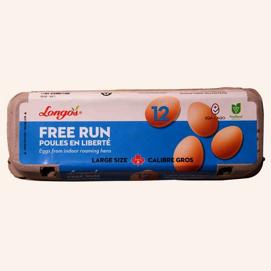 Longo's Free Run Lrg Brown Eggs 12pk
