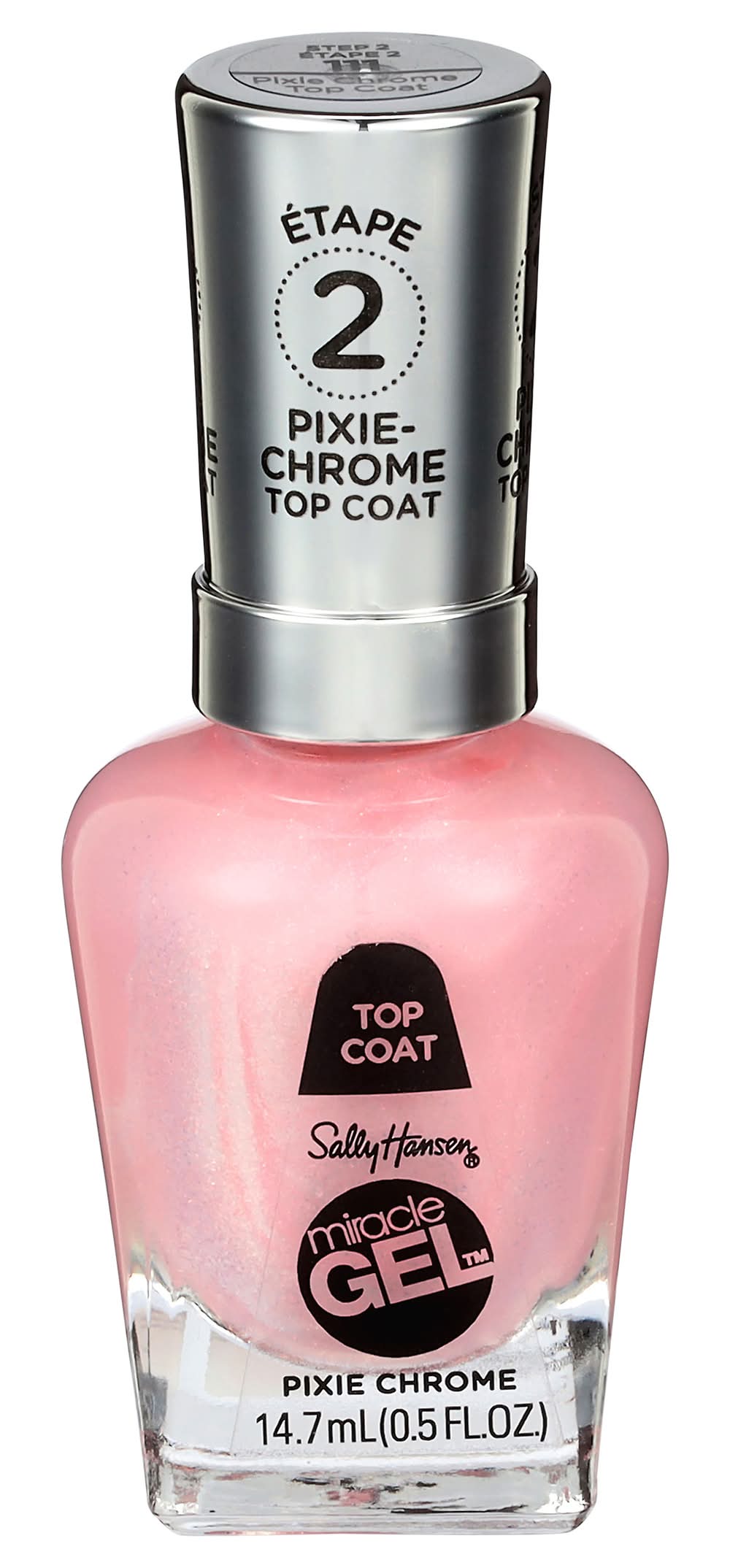 Sally Hansen Miracle Gel Special Effects Top Coats Glittery Nail Polish, Pixie Chrome 111 (0.5 fl oz)
