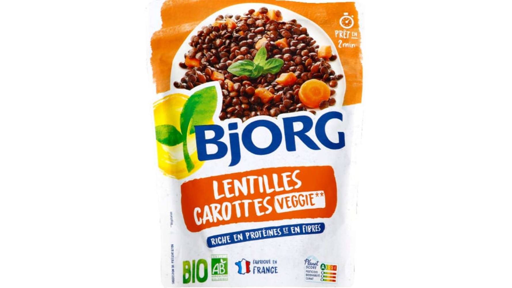 Bjorg - Plat cuisiné lentilles et carottes bio