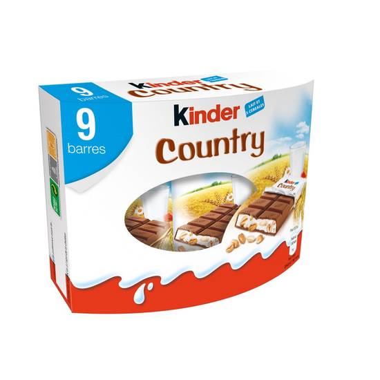 Barre chocolat et céréales Kinder Country 9x23g