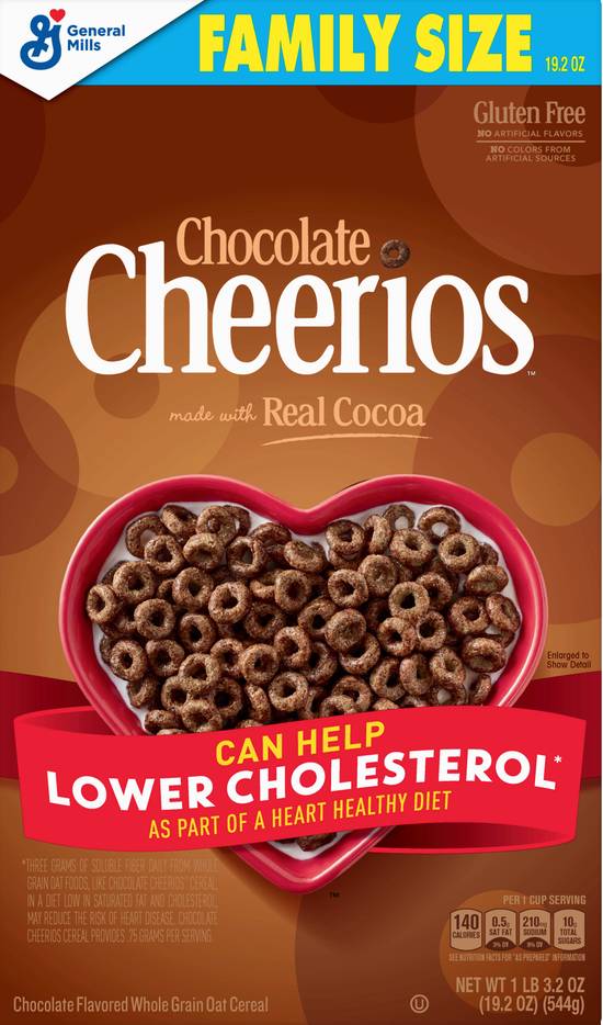 Cheerios Chocolate Flavored Whole Grain Oat Cereal Family Size
