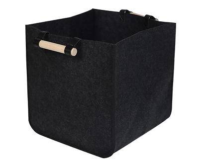 Felt Fabric Storage Bin, Charcoal - Gray