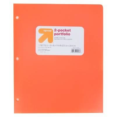 up&up 2 Pocket Plastic Portfolio Folder, Orange