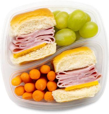 READYMEALS HAM & CHEESE SLIDER WITH CARROTS READY2EAT