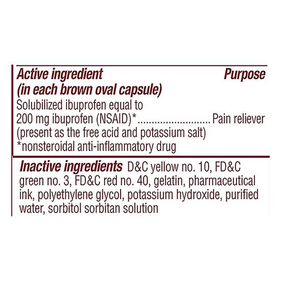 Advil Migraine Solubilized Ibuprofen 200 mg Pain Reliever Liquid Filled Capsules (20 ct)