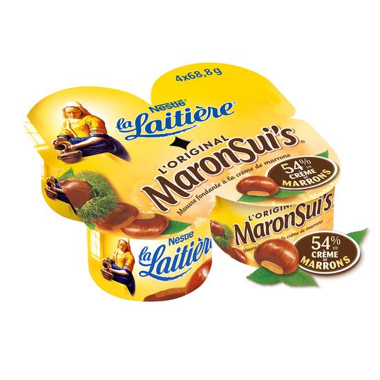 Nestlé - La laitiere maronsui's à la crème de marrons (4 pièces)