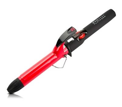 FHI Heat Platform Tourmaline Ceramic Professional Hair Curling Iron, 1", Red
