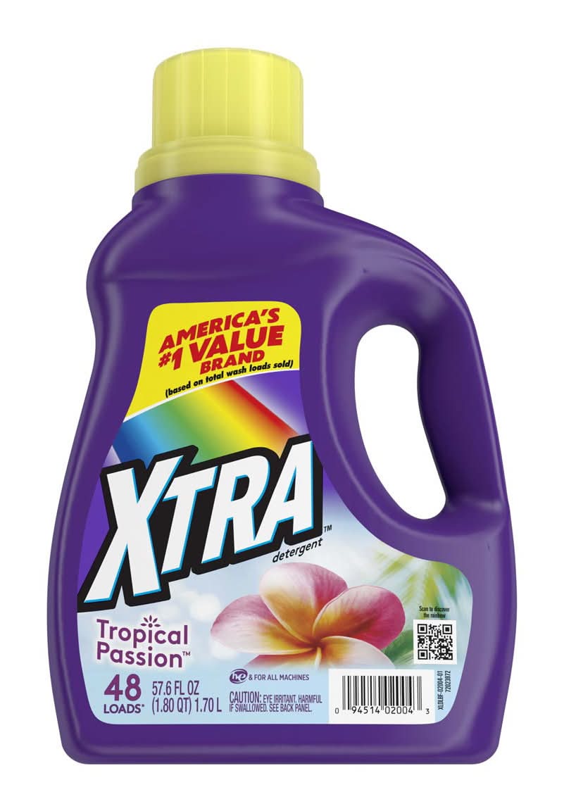 XTRA Tropical Passion Liquid Laundry Detergent 57.6 Fl Oz - 48 Loads